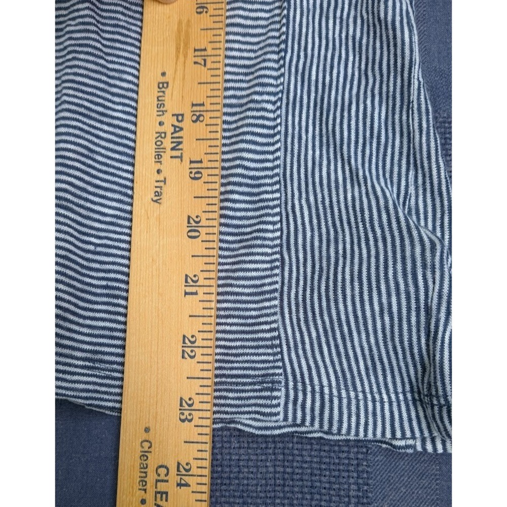 Christian Siriano Womens Top Sz S 100% Linen Blue Stripe Beachy Coastal Relaxed - Picture 7 of 7